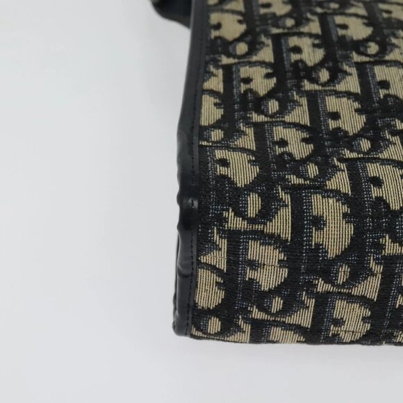 Christian Dior Trotter Canvas Shoulder Bag Navy Gold Auth ep10451 - Picture 4 of 16